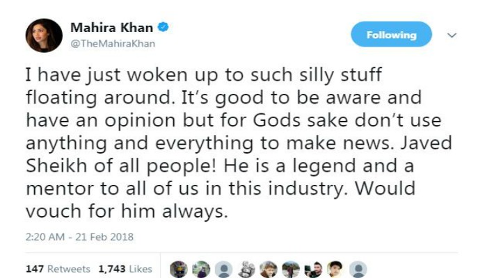‘Don’t use everything to make news’: Mahira defends Javed Sheikh after LSA controversy