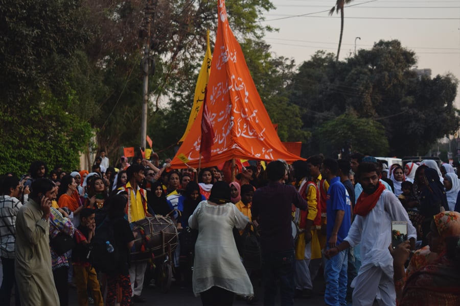 Ladies participating in the Aurat March 2018 held at Frere Hall, Karachi, Pakistan, March 8, 2018. Geo.tv/Author