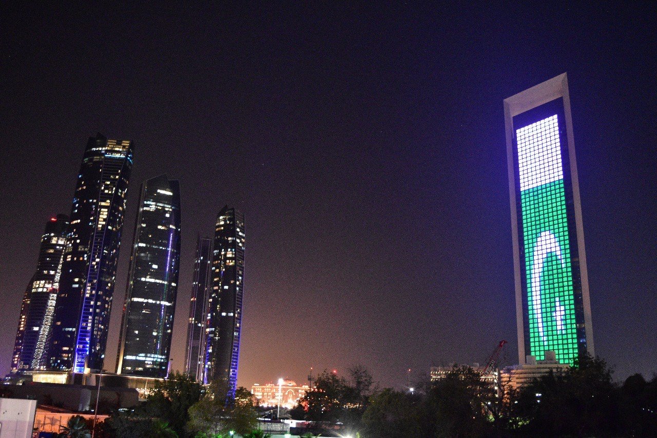 Buildings display Pakistani flag to celebrate national day in UAE