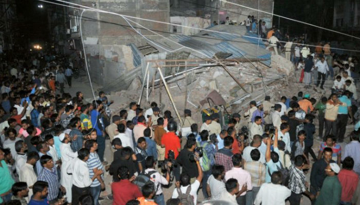Ten dead as building struck by car collapses in India