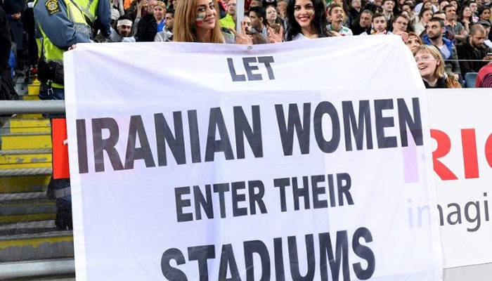 Iranian village lets women watch football
