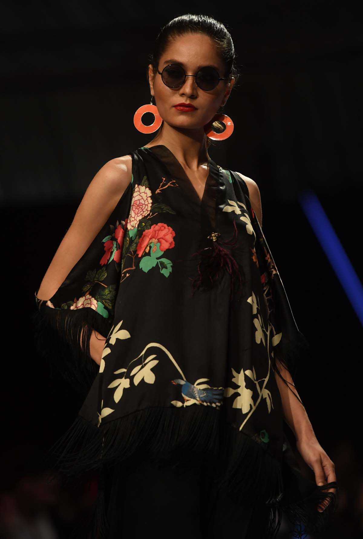 A model presents a creation by Deepak Perwani. Photo: AFP