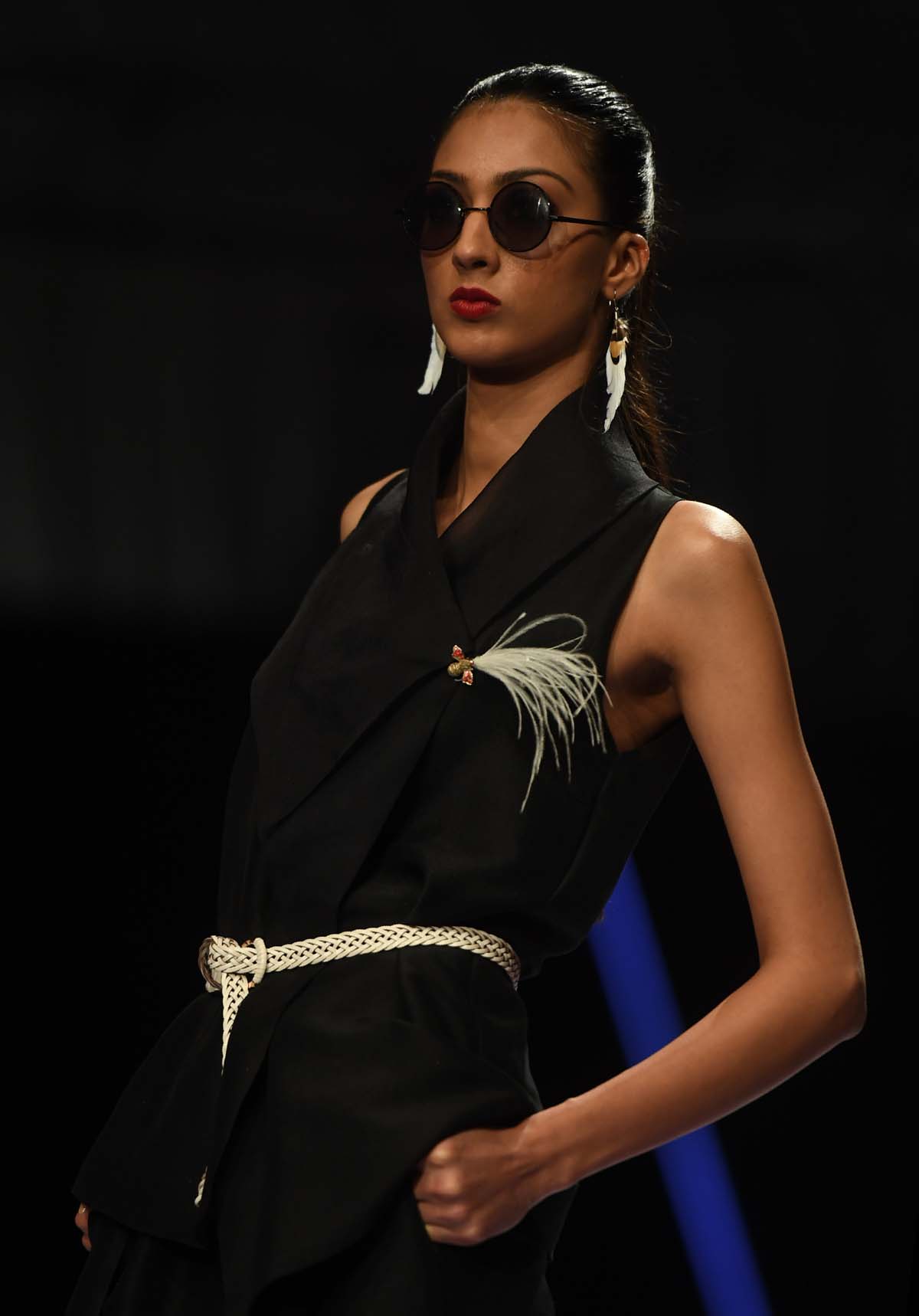 A model presents a creation by Deepak Perwani. Photo: AFP