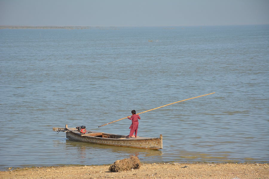 Despite being largest lake in Pakistan, Manchar has no water for drinking.  Photos by Amar Guriro