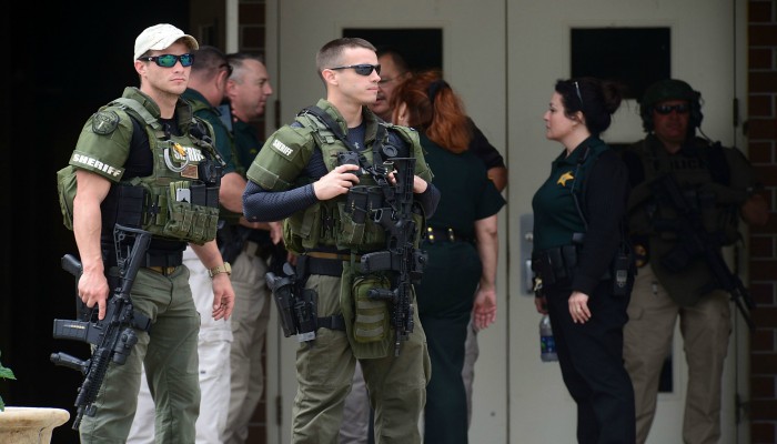 Shooting at Florida school as students stage walkout