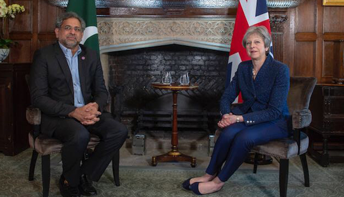PM Shahid Abbasi highlights plight of Kashmiri people in meeting with Theresa May