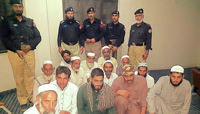 Police arrest 13 men for ordering minor girl's vani in Buner