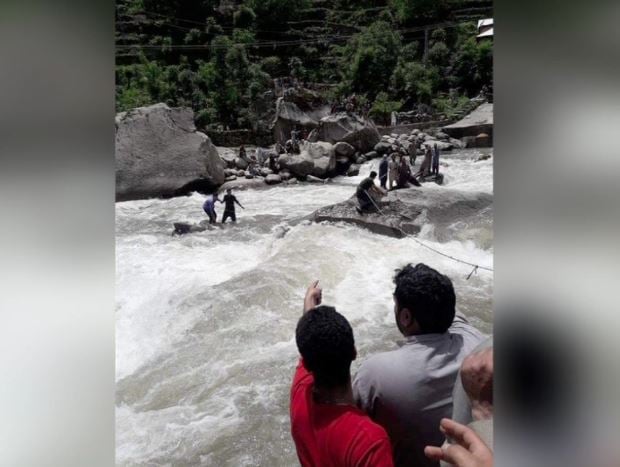 At least five dead as over 20 tourists swept away in Neelum Valley bridge collapse 