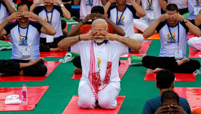 India PM Modi accepts fitness challenge but faces opposition backlash