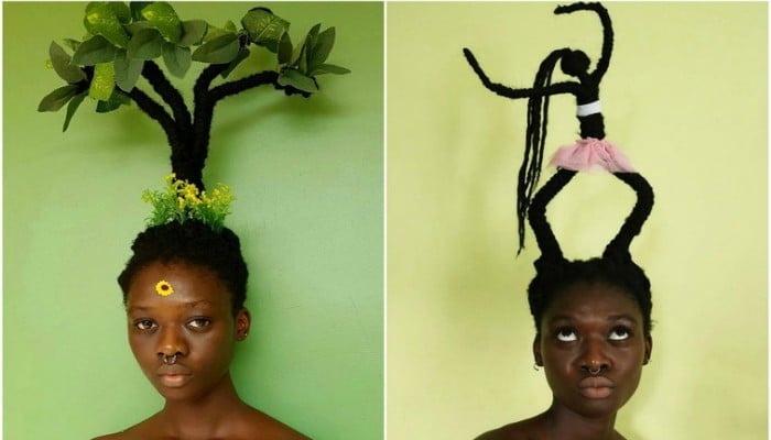 Ivory Coast artist makes sculptures from her own hair