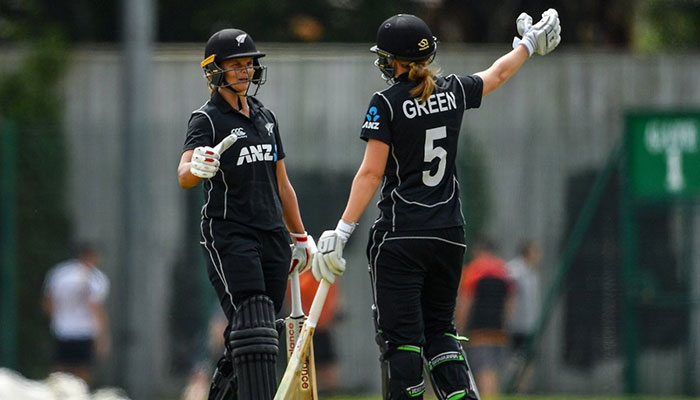 Bates, Green tons power New Zealand women to record ODI total