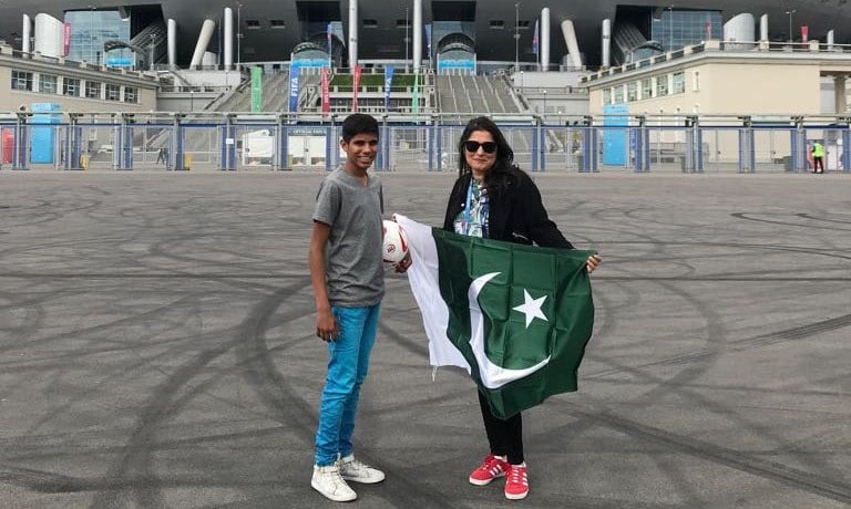 Pakistani teenager conducts toss at Brazil vs Costa Rica match
