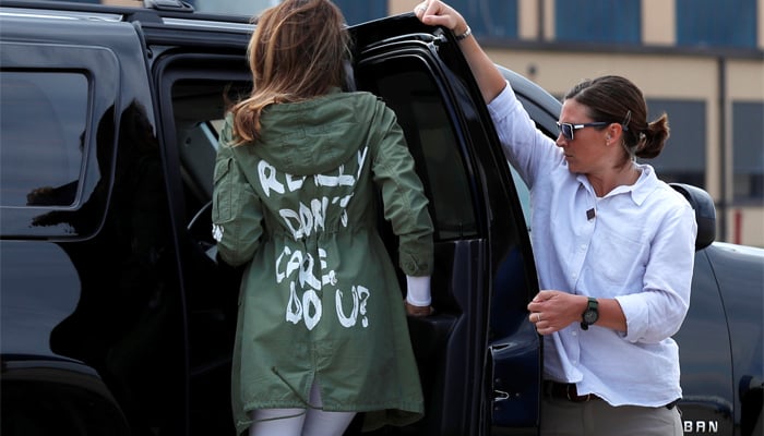 Melania's 'really don't care' jacket stuns on visit to detained immigrant children