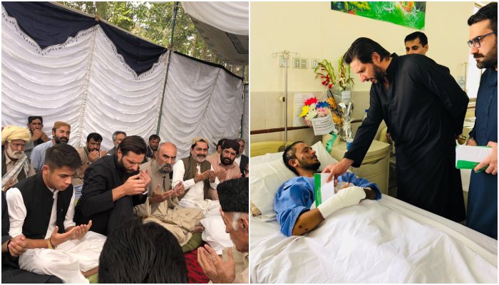 Shahid Afridi visits Quetta, meets people injured in Mastung blast