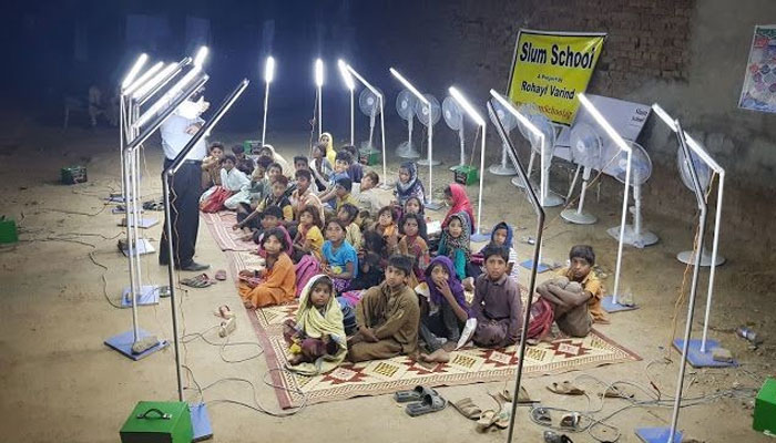Faisalabad 'Slum School' uses solar power to run night classes