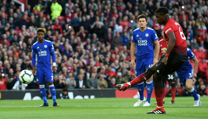 On the spot Paul Pogba scored the opening goal of the Premier League season
