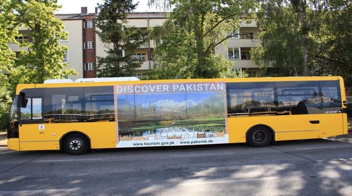 Buses showcasing Pakistan’s beauty hit roads of Berlin on Independence Day 