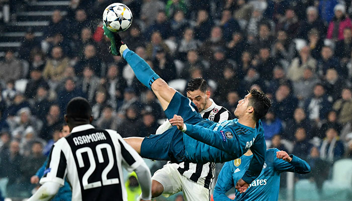 Ronaldo's overhead kick against Juventus wins UEFA goal of season