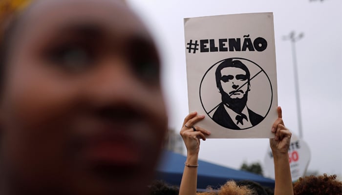 Brazilian women lead #NotHim protests against far-right 'misogynist' candidate