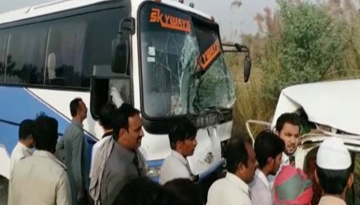 Six students killed as van collides with bus in Sargodha