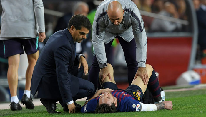 Barca victory tarnished as injured Messi set to miss three weeks