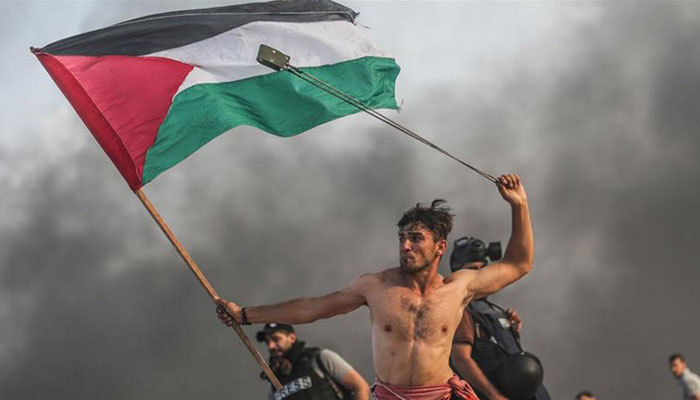Viral Palestinian protester’s photo being compared to French Revolution painting 