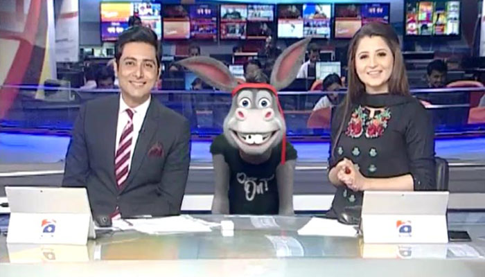 The Donkey King visits Geo News studio