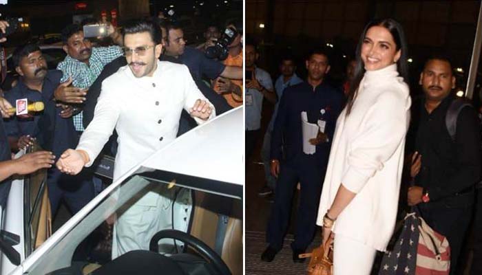 Deepika Padukone, Ranveer Singh leave for their destination wedding