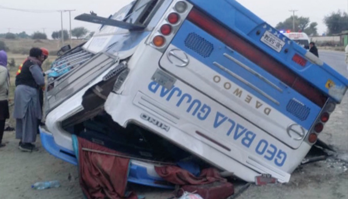 Three killed as bus plunges off bridge in Chakwal