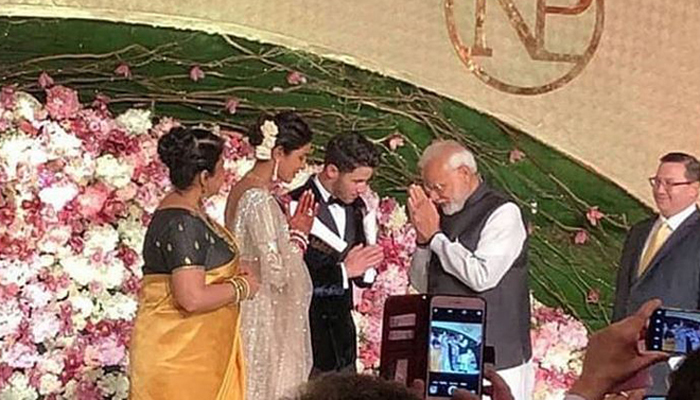 Indian PM Modi attends Nick, Priyanka’s wedding reception