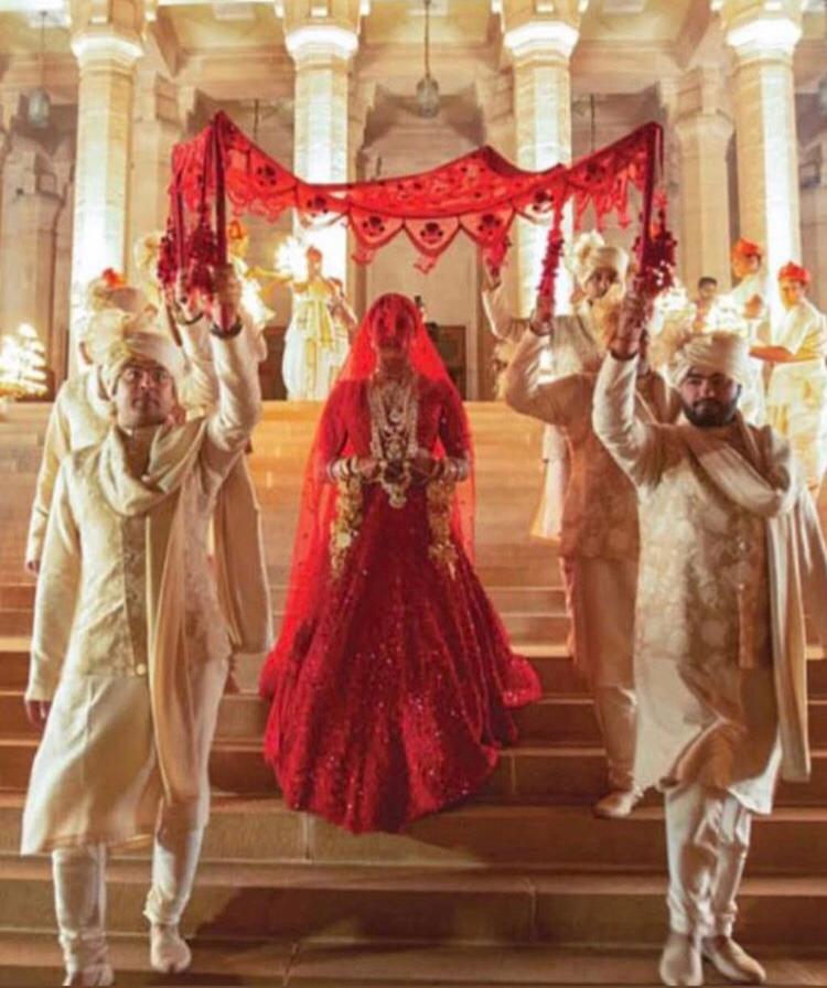 priyanka chopra red dress wedding