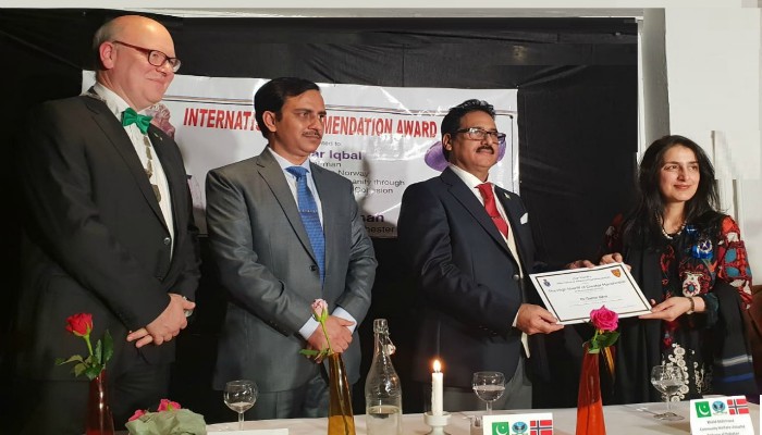 Norwegian-Pakistani community leader conferred prestigious award