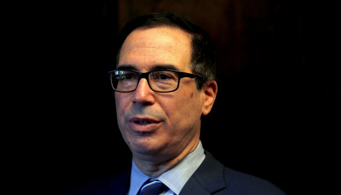 US Treasury Secretary Steven Mnuchin speaks during his interview with Reuters in Jerusalem