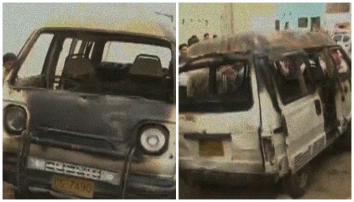 Eight children suffer burns as school van catches fire in Karachi