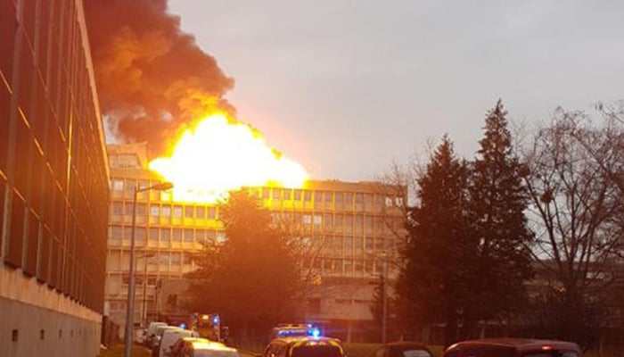 Watch as a huge explosion rocks Lyon University building