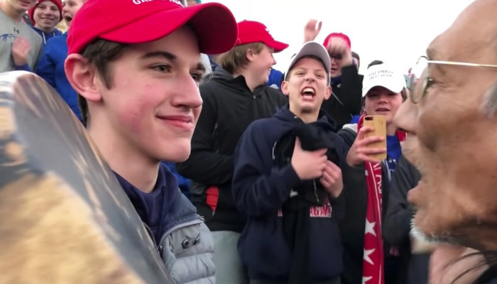 School apologises after students in Trump's MAGA hats mock Native American