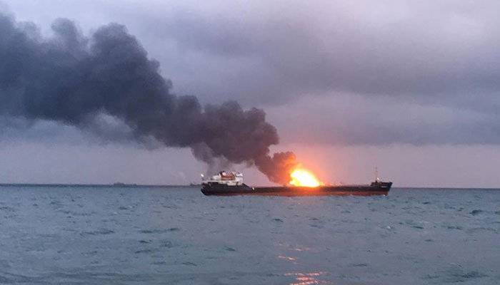 14 dead after fire on two vessels off Crimea