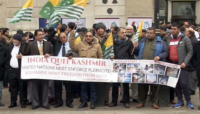 Massive show of support for Kashmiris at Downing Street protest