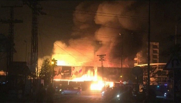 Lahore furniture market fire brought under control, cooling underway: officials