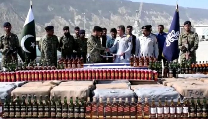 Rs20 million worth of liquor seized by Pakistan Navy