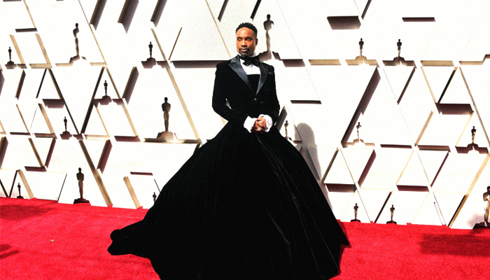 Artist Billy Porter rocks stunning 'custom couture' black dress on Oscars red carpet