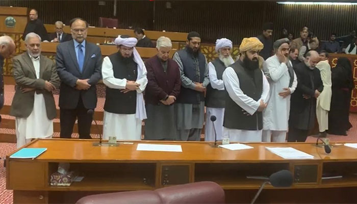 NA opposition offers prayers before speaker's dais