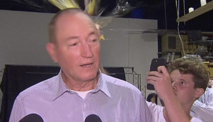 Australian teen who egged senator hailed online as 'heroic'