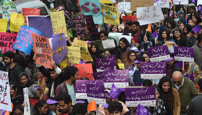 KP assembly moves against 'shameless, un-Islamic' slogans at Aurat March