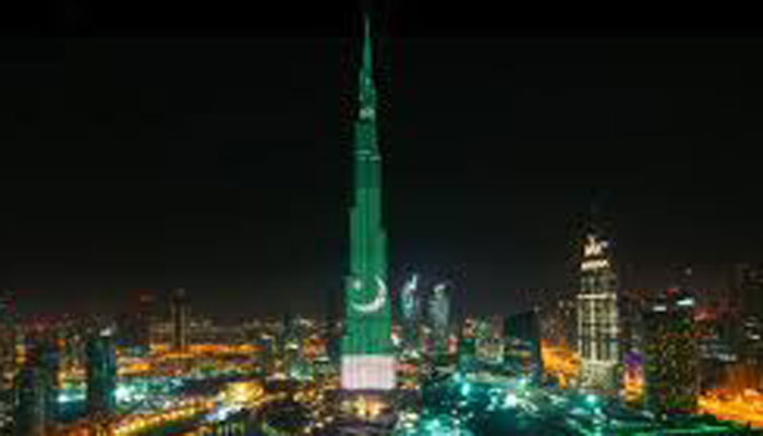 Dubai's Burj Khalifa lights up with Pakistan flag