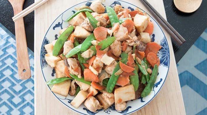 Recipe: Stir fried chicken with bamboo shoots & mushrooms