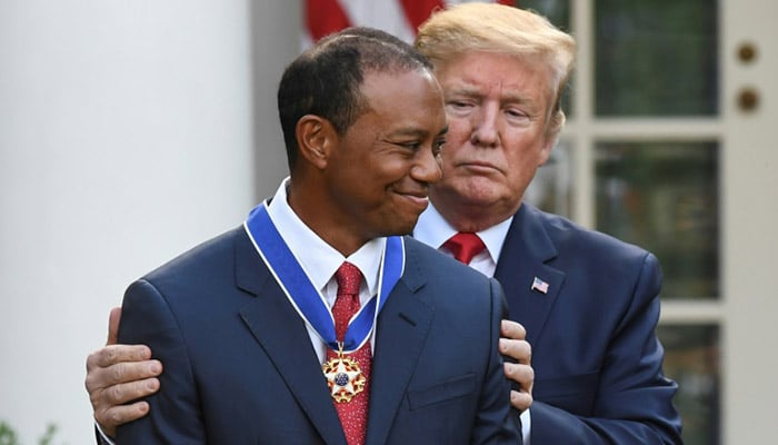 Trump awards Presidential Medal of Freedom to Tiger Woods