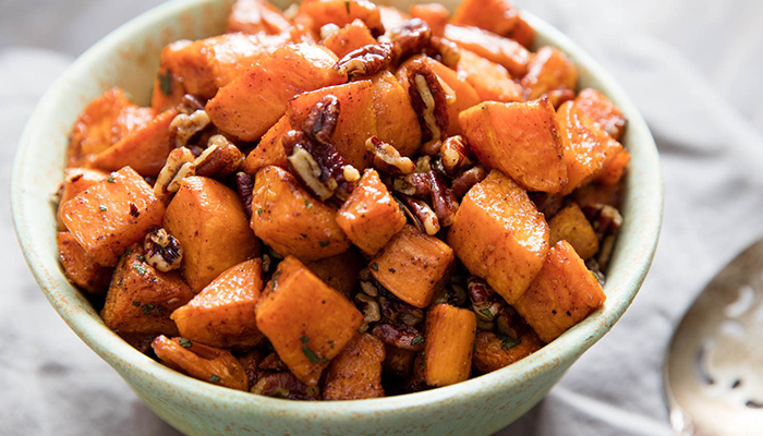 Recipe: Roasted sweet potatoes with masala