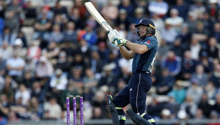 Impeccable service- England's Jos Buttler hits a boundary during his century in the 2nd ODI against Pakistan AFP