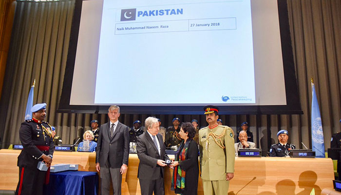 Pakistani peacekeeper honoured with UN medal posthumously 